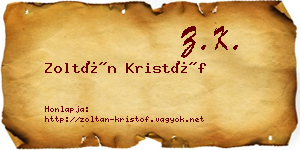 Zoltán Kristóf névjegykártya