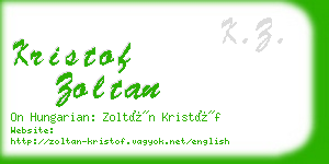 kristof zoltan business card